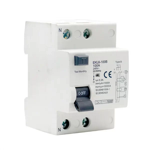 EKL6-100 Type B Residual Current Circuit Breaker Right Side View